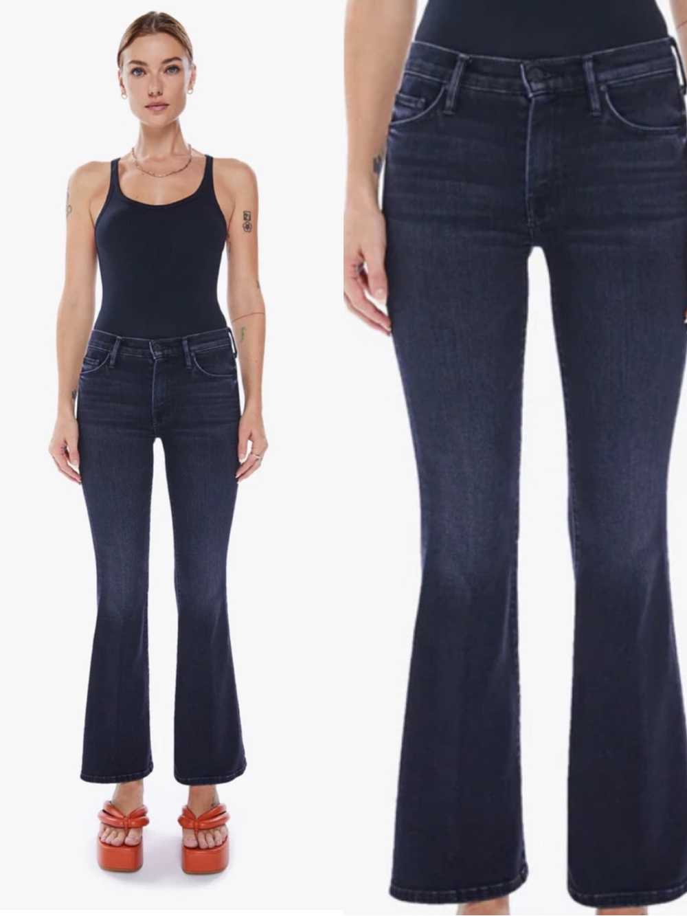 MOTHER Denim The Weekender in Deep end size 28